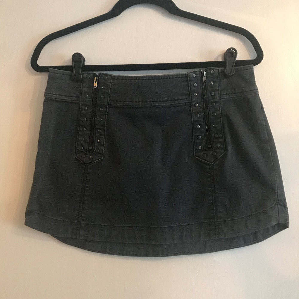 Free People Navy Mini Skirt